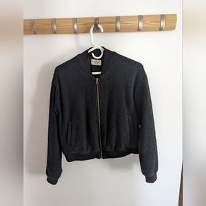 Marine Layer women's bomber jacket in birdseye fabric